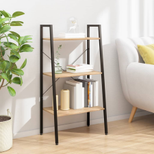 vidaXL 3 szintes világosbarna és fekete állópolc 56 x 35 x 108 cm bútor