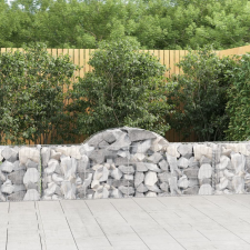 vidaXL 40 db íves horganyzott vas gabion kosár 200x30x60/80 cm kerti tárolás