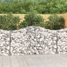 vidaXL 40 db íves horganyzott vas gabion kosár 200x50x100/120 cm kerti dekoráció