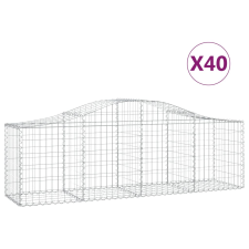 vidaXL 40 db íves horganyzott vas gabion kosár 200x50x60/80 cm (3145616) kerti tárolás