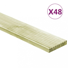 vidaXL 48 db impregnált tömör fenyőfa padlódeszka 6,96 m² 1 m laminált parketta