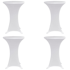 vidaXL 4 darab fehér sztreccs asztalterítő bárasztalhoz Ø60 cm lakástextília