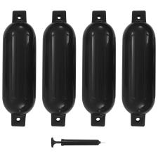 vidaXL 4 darab fekete PVC csónak ütköző 51 x 14 cm horgászkiegészítő