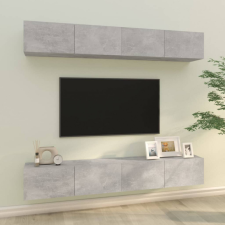 vidaXL 4 db betonszürke fali TV-szekrény 100 x 30 x 30 cm bútor