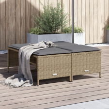 vidaXL 4 db bézs polyrattan kerti szék párnákkal kerti bútor