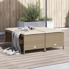 vidaXL 4 db bézs polyrattan kerti szék párnákkal kerti bútor