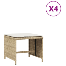 vidaXL 4 db bézs polyrattan kerti szék párnával 40x40x35 cm kerti bútor