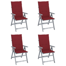 vidaXL 4 db dönthető tömör akácfa kerti szék párnával kerti bútor