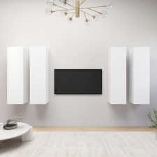 vidaXL 4 db fehér forgácslap TV-szekrény 30,5 x 30 x 110 cm bútor