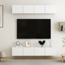 vidaXL 4 db fehér forgácslap TV-szekrény 80 x 30 x 30 cm bútor
