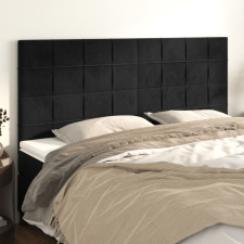 vidaXL 4 db fekete bársony fejtámla 80 x 5 x 78/88 cm ágy és ágykellék