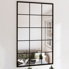 vidaXL 4 db fekete fém fali tükör 100x60 cm bútor