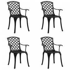 vidaXL 4 db fekete öntött alumínium kerti szék kerti bútor