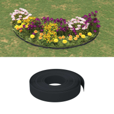 vidaXL 4 db fekete polietilén kerti szegély 10 m x 10 cm kerti dekoráció