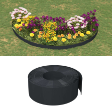 vidaXL 4 db fekete polietilén kerti szegély 10 m x 20 cm kerti dekoráció
