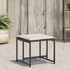 vidaXL 4 db fekete polyrattan kerti szék párnákkal kerti bútor