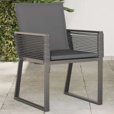 vidaXL 4 db fekete polyrattan kerti szék párnával kerti bútor