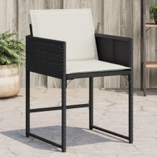vidaXL 4 db fekete polyrattan kerti szék párnával kerti bútor