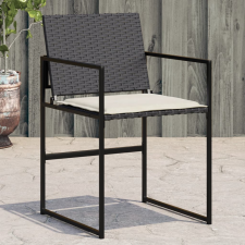 vidaXL 4 db fekete polyrattan kerti szék párnával kerti bútor