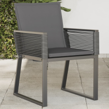 vidaXL 4 db fekete polyrattan kerti szék párnával kerti bútor