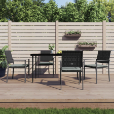 vidaXL 4 db fekete polyrattan kerti szék párnával 56x62,5x89 cm kerti bútor