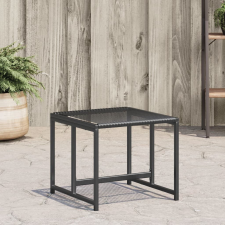 vidaXL 4 db fekete polyrattan kerti ülőke kerti bútor