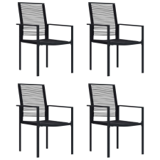 vidaXL 4 db fekete PVC rattan kerti szék kerti bútor