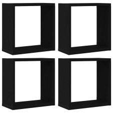 vidaXL 4 db fekete tölgyszínű szerelt fa fali kockapolc 30x15x30 cm (862056) bútor