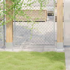 vidaXL 4 db horganyzott acélból oszlopalapok négyzet alakúak 121x121mm kerti bútor