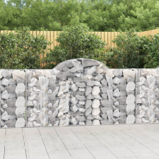 vidaXL 4 db íves horganyzott vas gabion kosár 200x30x100/120 cm kerti tárolás