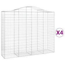 vidaXL 4 db íves horganyzott vas gabion kosár 200x50x160/180 cm (3145705) kerti tárolás