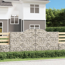 vidaXL 4 db íves horganyzott vas gabion kosár 300x50x140/160 cm bútor