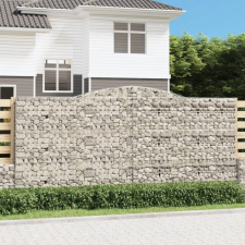 vidaXL 4 db íves horganyzott vas gabion kosár 400x30x180/200 cm bútor