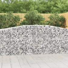 vidaXL 4 db íves horganyzott vas gabion kosár 400x50x100/120 cm kerti tárolás