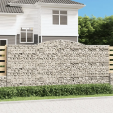 vidaXL 4 db íves horganyzott vas gabion kosár 400x50x180/200 cm bútor