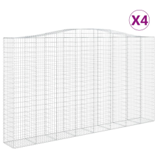 vidaXL 4 db íves horganyzott vas gabion kosár 400x50x220/240 cm (3146036) kerti tárolás