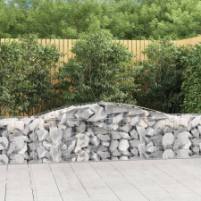 vidaXL 4 db íves horganyzott vas gabion kosár 400x50x60/80 cm kerti tárolás