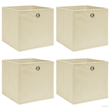 vidaXL 4 db krémszínű szövet tárolódoboz 32 x 32 x 32 cm bútor
