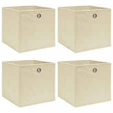 vidaXL 4 db krémszínű szövet tárolódoboz 32 x 32 x 32 cm (288357) bútor