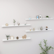 vidaXL 4 db magasfényű fehér fali polc 115 x 9 x 3 cm bútor