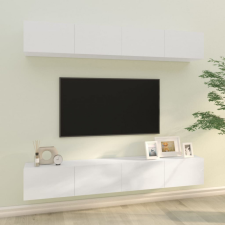 vidaXL 4 db magasfényű fehér fali TV-szekrény 100 x 30 x 30 cm bútor