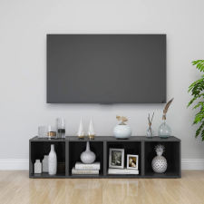 vidaXL 4 db magasfényű szürke forgácslap TV-szekrény 37 x 35 x 37 cm bútor
