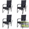 vidaXL 4 db polyrattan kerti étkezőszék fekete