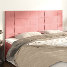 vidaXL 4 db rózsaszín bársony fejtámla 80 x 5 x 78/88 cm ágy és ágykellék