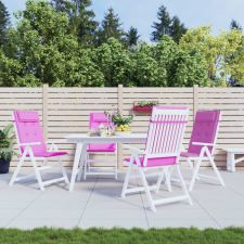 vidaXL 4 db rózsaszín oxford-szövet magas háttámlájú székpárna kerti bútor