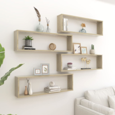 vidaXL 4 db sonoma-tölgy színű forgácslap fali polc 100x15x30 cm bútor