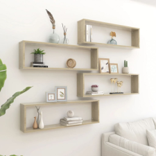 vidaXL 4 db sonoma-tölgy színű forgácslap fali polc 100x15x30 cm bútor
