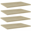 vidaXL 4 db sonoma-tölgy színű forgácslap könyvespolc 40 x 30 x 1,5 cm