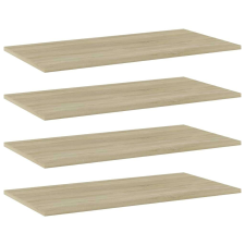 vidaXL 4 db sonoma-tölgy színű forgácslap könyvespolc lap 80x40x1,5 cm bútor