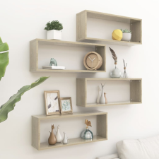 vidaXL 4 db sonoma-tölgyszínű forgácslap fali kockapolc 60x15x23cm bútor